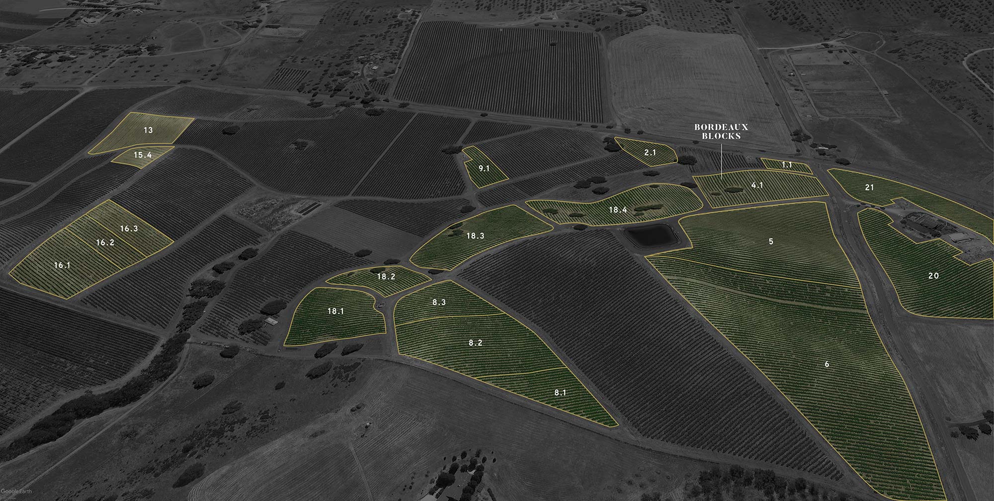 Map of RBZ Bordeaux vineyard blocks